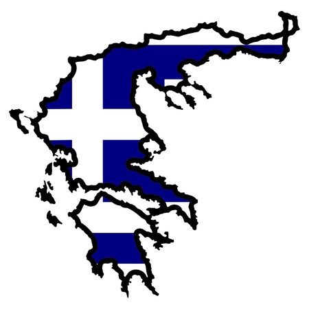 Illustration of flag in map of Greeceのイラスト素材