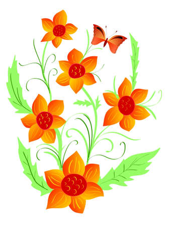 Abstract flowers backgroundのイラスト素材
