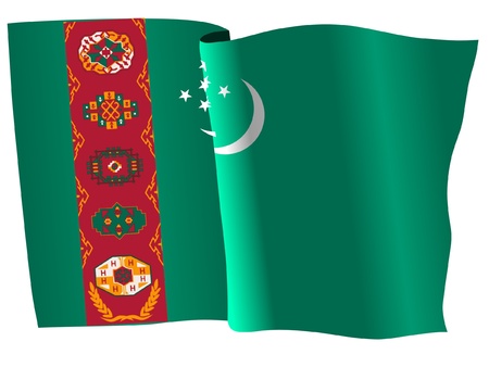 flag of Turkmenistanのイラスト素材