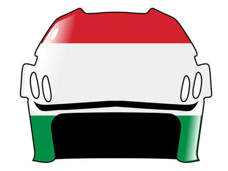 hockey helmet in colors of Hungaryのイラスト素材