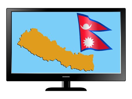 Nepal on TVのイラスト素材