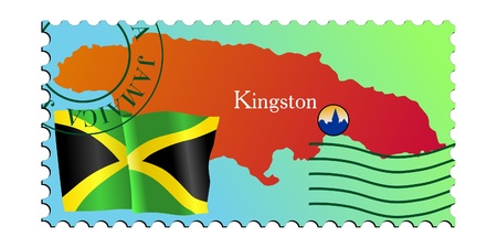 Kingston - capital of Jamaica. Vector stampのイラスト素材