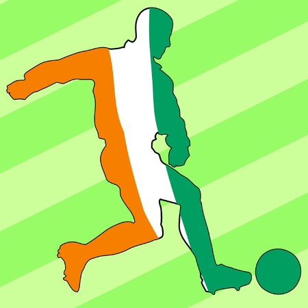 football colours of Cote d'Ivoireのイラスト素材