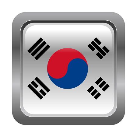 metallic button in colors of South Koreaのイラスト素材