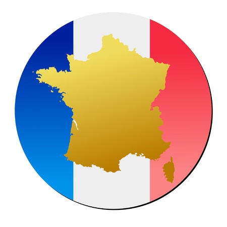 button in national colours of Franceのイラスト素材