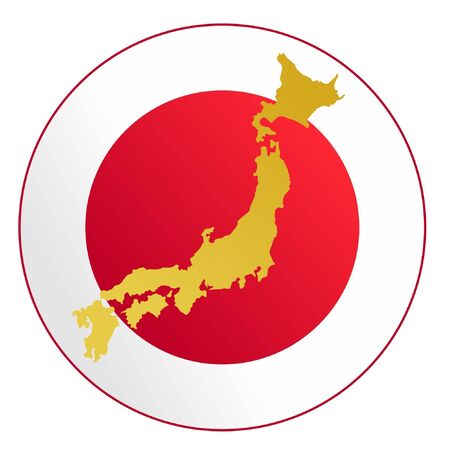 button in national colours of Japanのイラスト素材