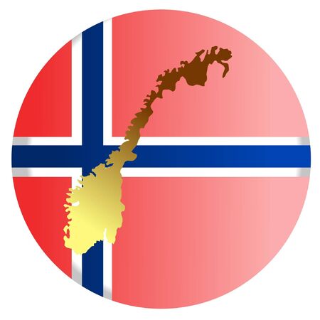 button in national colours of Norwayのイラスト素材