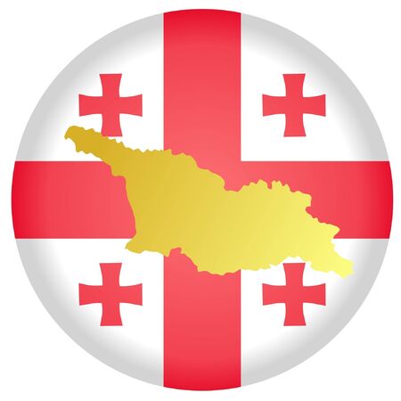 button in national colours of Georgiaのイラスト素材