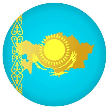 button in national colours of Kazakhstanのイラスト素材