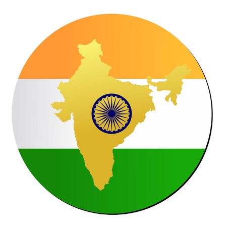 button in national colours of Indiaのイラスト素材