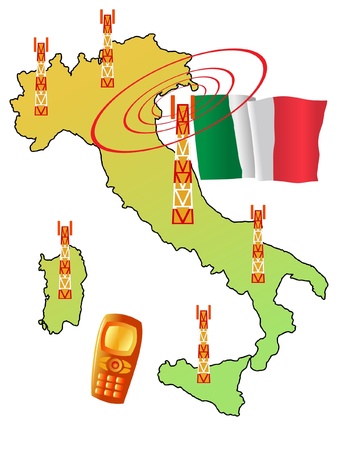 mobile connection of Italyのイラスト素材