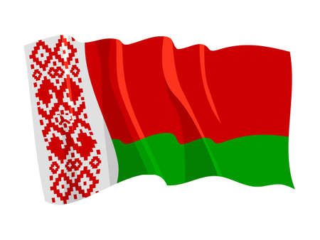 Political waving flag of Belarusのイラスト素材