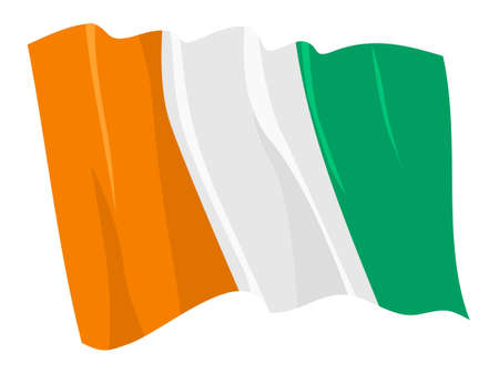 Political waving flag of Ivory Coastのイラスト素材