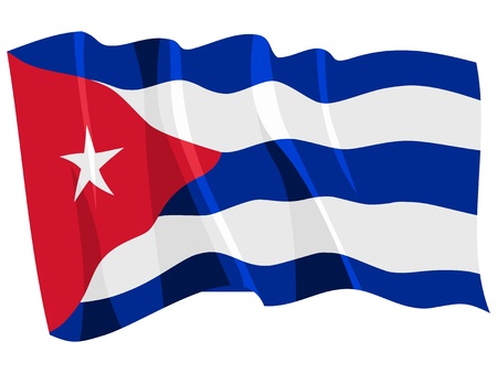 Political waving flag of Cubaのイラスト素材