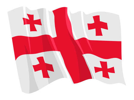 Political waving flag of Georgiaのイラスト素材