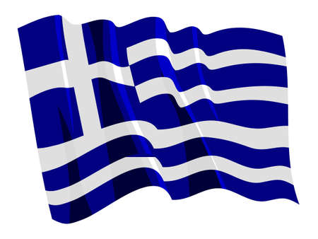 Political waving flag of Greeceのイラスト素材