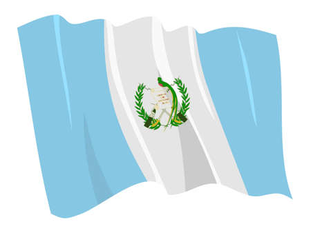 Political waving flag of Guatemalaのイラスト素材