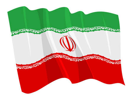 Political waving flag of Iranのイラスト素材