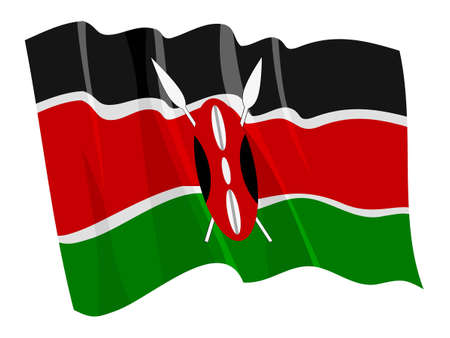 Political waving flag of Kenyaのイラスト素材