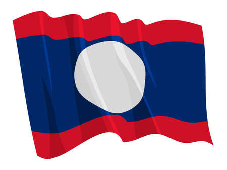 Political waving flag of Laosのイラスト素材
