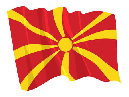 Political waving flag of Macedoniaのイラスト素材