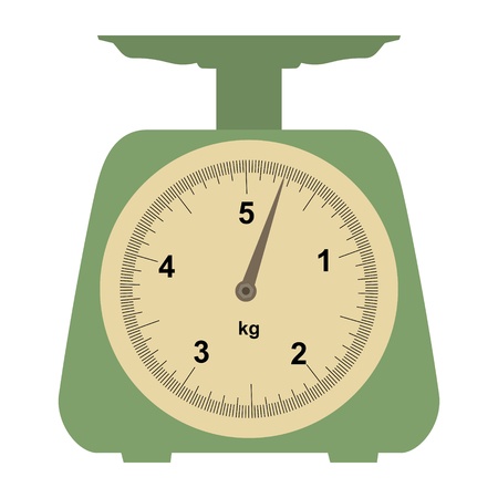 Illustration of a domestic weigh-scales on whiteのイラスト素材