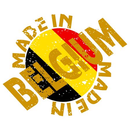 vector label Made in Belgiumのイラスト素材