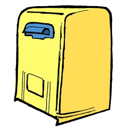 Illustration of the mailbox on white backgroundのイラスト素材