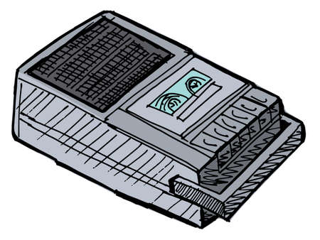 Illustration of compact tape recoder on whiteのイラスト素材