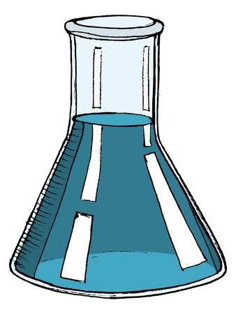 Hand drawn illustration of a test tube with liquidのイラスト素材
