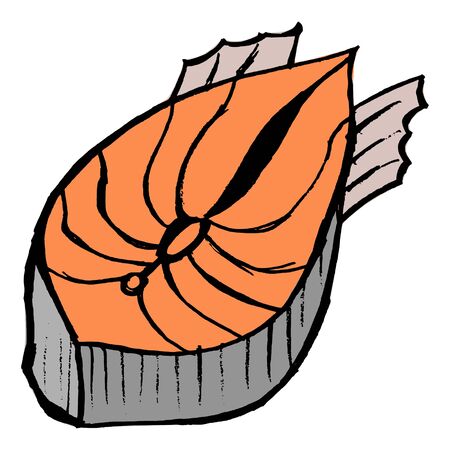 hand drawn, vector illustration of the cutting fishのイラスト素材