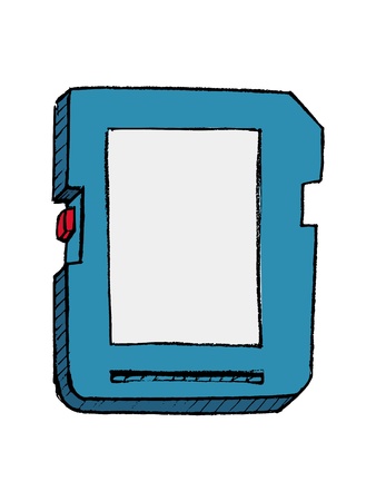  sketch illustration of memory SD cardのイラスト素材