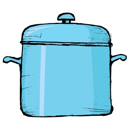 hand drawn,   sketch illustration of saucepanのイラスト素材