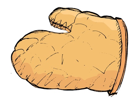 hand drawn, vector, sketch illustration of pot holderのイラスト素材