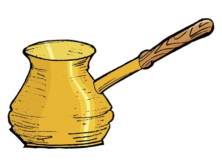 Hand drawn,  sketch illustration of coffee potのイラスト素材