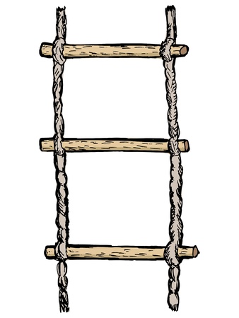 hand drawn, vector, sketch illustration of rope-ladderのイラスト素材