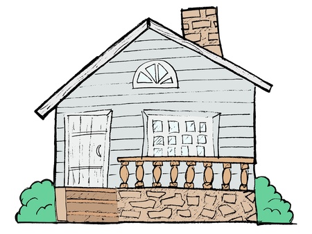 hand drawn, sketch image of houseのイラスト素材