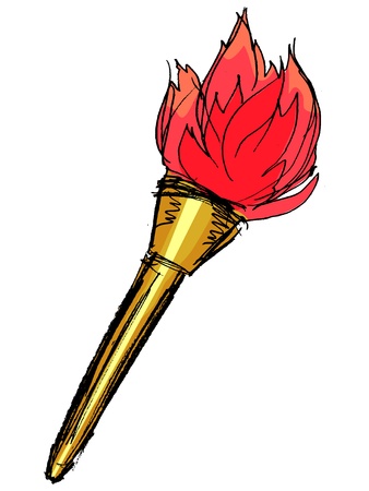 hand drawn, vector, sketch illustration of flam beauのイラスト素材