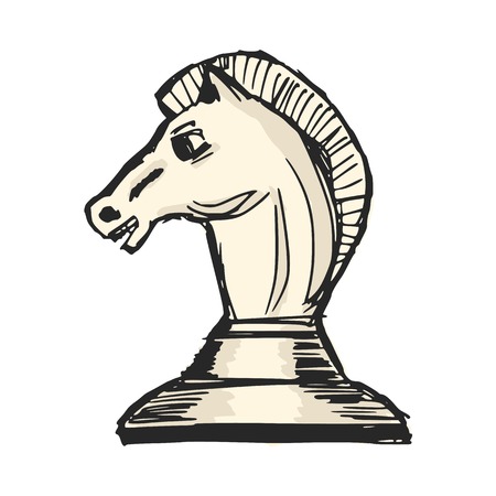hand drawn, sketch, cartoon illustration of a chess figureのイラスト素材