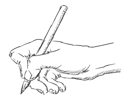 illustration hand drawn of hand of womanのイラスト素材