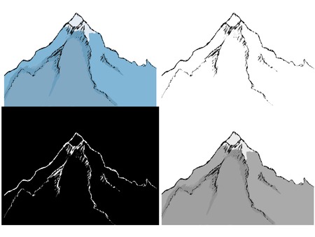 Editable vector illustrations in variations. Mountainのイラスト素材