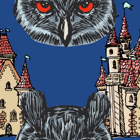 seamless pattern with motive of night horrorのイラスト素材