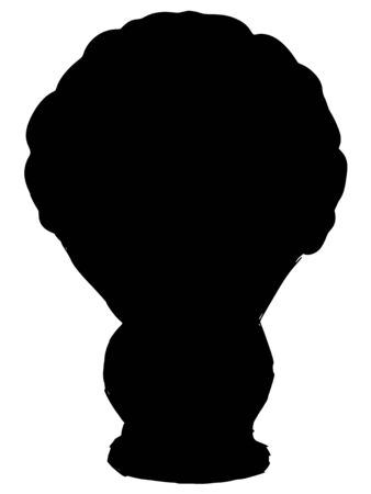 black silhouette of shaving brushのイラスト素材