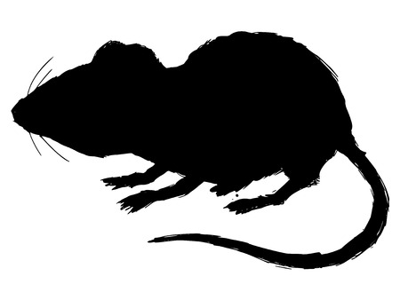 black silhouette of house mouseのイラスト素材