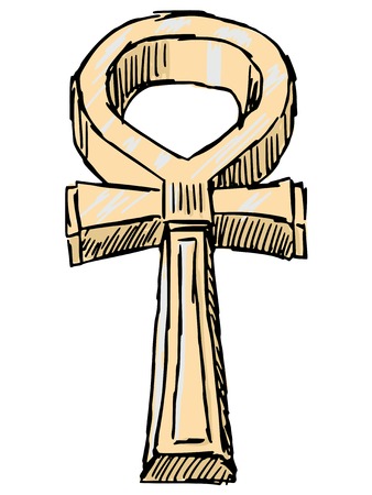 sketch, cartoon illustration of artifact of ancient Egyptのイラスト素材