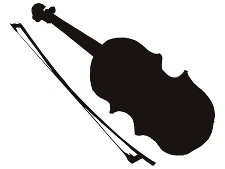 black silhouette of violinのイラスト素材