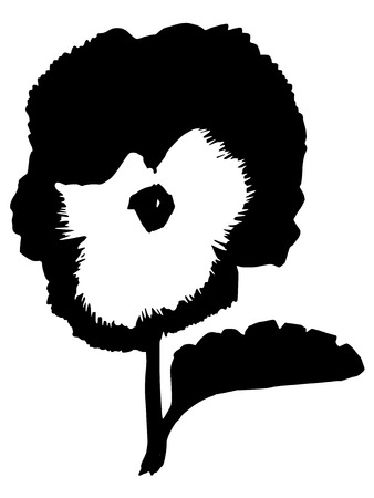 black silhouette of pansyのイラスト素材