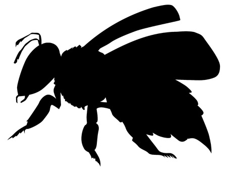 silhouette of beeのイラスト素材