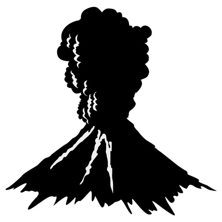 silhouette of volcanoのイラスト素材