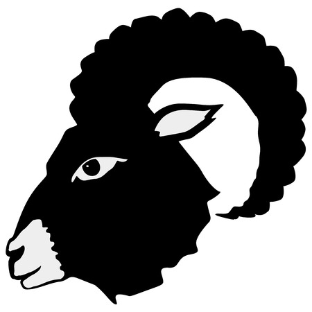 black silhouette of ramのイラスト素材